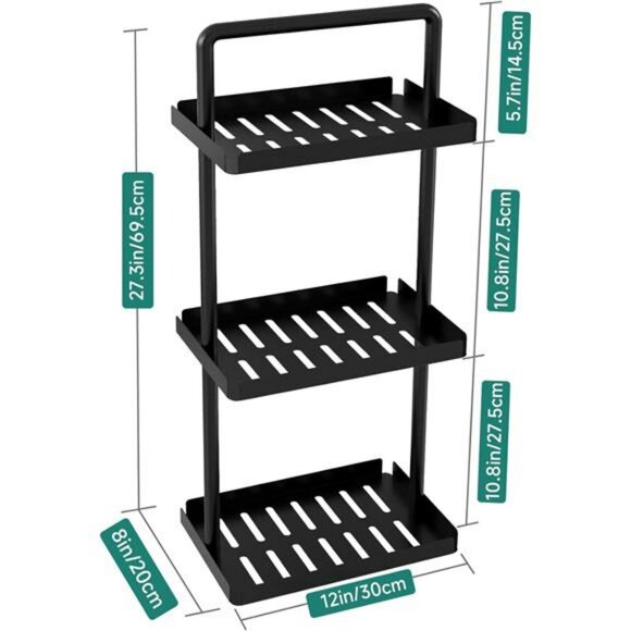 3 Tier Corner Shower Caddy Standing Bathroom Organizer Shelf Rack for Shampoo - Picture 2 of 7